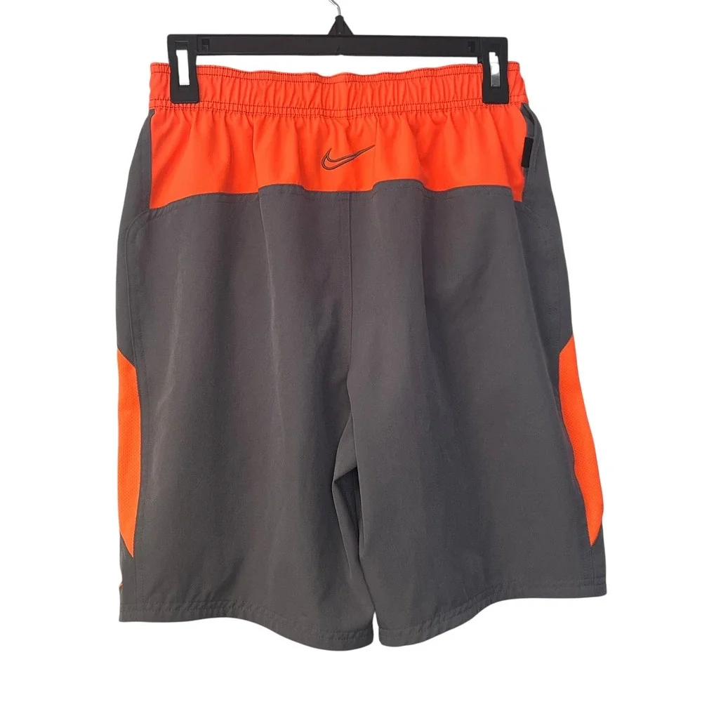 Nike Men's‎ Swim Trunks Gray & Orange Athletic Shorts Size Small